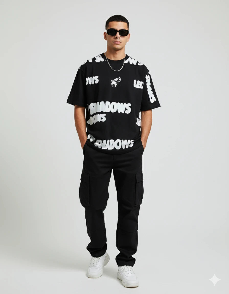 LOYL LEGACY “Led By Shadows” Wolf Tee — Black/White